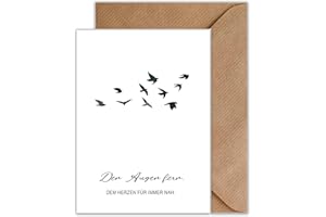 ‎WBDESIGNZ WBdesignz Trauerkarte mit Umschlag - Vögel Beileidkarte mit Spruch - Kondolenz Karte Einzeln Anteilnahme (DIN A6)