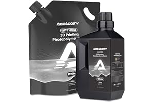 Aceaddity Serie Elite de Resina 3D, Resina Fotopolimérica 405 nm LCD/DLP Curado UV, Líquido de Impresión 3D de Alta Precisión Compatible con Impresora 3D 8K (Blanco,1000g+1200g)