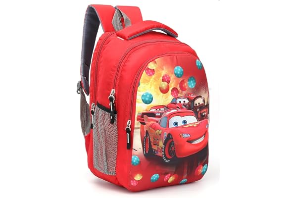 CARRYUP 30L School Bag Plush Backpack, Cartoon Print Backpack, Preschool Bags for Boys & Girls (3-7 Years) for Nursery to 2nd Class Kids - Lightweight, Padded Straps