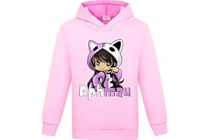 YUANZLN Aphmau Girls Hoodie Sports Sweatshirt Kids Casual Clothing Cute Cartoon Printed Clothes Top