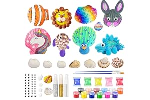 SBWBZB Craft Kits for Kids Age 3-10 Shell Painting Kit Arts and Crafts Toys Gifts for Boys Girls 4-9 Year Old Birthday Easter Art Kit 3+