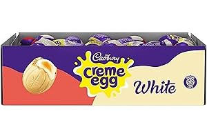 Cadbury White Chocolate Creme Egg (Pack of 48). Easter, Egg Hunt, Thank you Gift, Present, White Chocolate Filled Eggs OFFICIAL