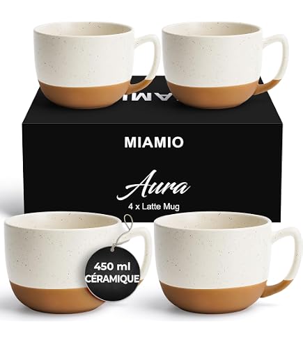 Lot De 2 Tasses Café Céramique - 240ml - Micro-ondes & Lave-vaisselle - Style Moderne