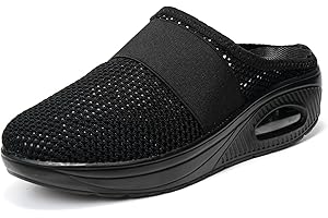 JOMIX Sabots Femme Respirant en Maille Talon Compensé Tongs Femmes Orthopédiques Chaussures de Jardin Confortable