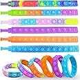 VGRASSP Pop It Fidget Sensory Toys, Stress Relief Silicone Pressure Relieving, Squeeze Novelty Gifts for Kids Children Adults - Color As Per Stock (Hand Band - Pack of 12)