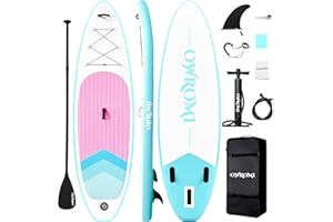 OWROMI Inflatable Stand Up Paddle Boards with Premium SUP Paddle Board Accessories, Anti-Slip EVA Deck for Youth & Adult