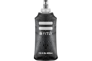 FITLY Soft Water Bottle | Shrink As You Drink Soft Flask for Hydration Pack | Folding Water Bottle Ideal for Running, Hiking, Cycling, Climbing & Rigorous Activity