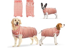OUUONNO Traje de recuperación para Perros, Traje de recuperación quirúrgica para Perros para Mujeres y Hombres,alternativas de Collares electrónicos de Cono, Chaleco antilamiendo para Mascotas Post cirugía