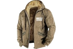 KONG JIMFAN Hoodie Herren,Dicker Hooded Winterpullover Wärme Herren Winterjacke Reißverschlusstasche Übergangsjacke Wih Pockets Jacket Drucken Sweatjacke Mit Hood Winddicht Bomberjacke Herren