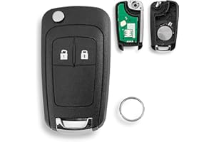 GLOUVDEYZ 433MHZ 2 Tasten Schlüssel Gehäuse Fernbedienungs für Opel Vauxhall Insignia Astra J Adam Meriva Zafira Mokka Cascade Viva mit ID46 Chip Schlüsselring