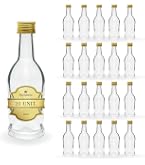 Viva Haushaltswaren Lot 50 Mini Bouteilles Verre 20ml Avec Bouchons Dorés Et Entonnoir - Cadeaux Et Bricolage