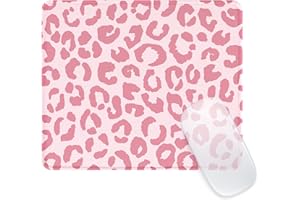 Ksriylm Tapis de Souris,Tapis De Souris Carré LéOpard Mignon Mousepad De Personnalité avec Base en Caoutchouc ImperméAble Et AntidéRapante Mousepad pour Bureau,Travail,Ordinateur,Maison,Rose