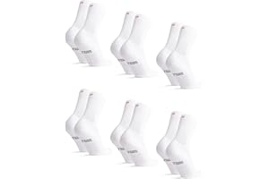 DANISH ENDURANCE Calcetines Deporte Tenis Unisex, Estilo Retro, Acolchados, Calcetines Altos para Hombre y Mujer, 3 o 6 Pack