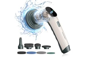 Brosse Nettoyage Electrique,[sans Fil/Portable] Homtronics Brosse électrique Nettoyage,IPX8 Imperméable,Brosse Menage Electrique,Brosse Electrique Nettoyage Rotative pour Brosse à Chaussures,Cuisine