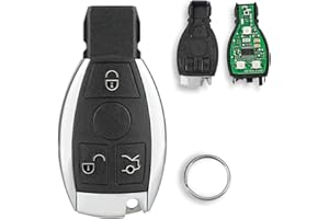 GLOUVDEYZ 433MHZ For Mercedes Remote Key 3 Buttons For Mercedes Benz E S G CLK SLK ML Clases 2000-2017 Remote Car Key Fob BGA /NEC Chip with Uncut Blade and Key Ring