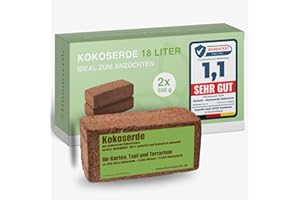 YAYAGO Humuserde I Kokoserde für Pflanzen 2 x 650g - 18L Kokoserde I Erde aus Kokosfasern I 100% natürlich & biologisch abbaubar I nährstoffarme Anzuchterde torffrei & ungedüngt für Hochbeete & Terrarien