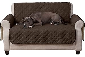 Furhaven Loveseat Slipcover Water-Resistant Reversible Two-Tone Furniture Protector Cover - Espresso/Clay, Loveseat