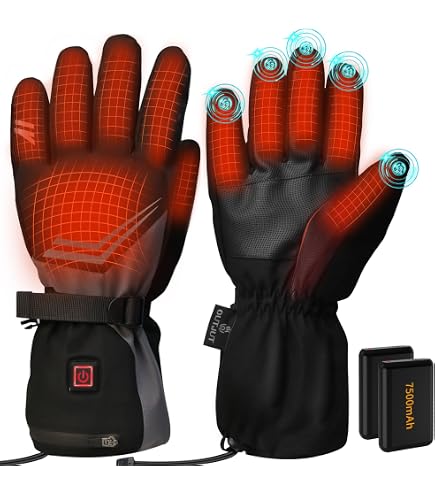 Guanti Riscaldati Uomo/Donna – Batteria 7.4V 3000 MAh Ricaricabile, 3 Livelli Calore, Touchscreen