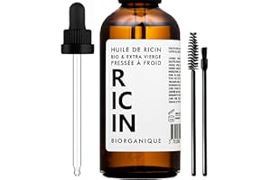 BIORGANIQUE Organiczny olej rycynowy - 50 ml - Olejek premium do włosów, rzęs, skóry, brody i paznokci - 100% czysty i organiczny - Made in France