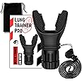 Lung Trainer Pro, Resistance Breathing Exerciser, Adjustable Respiratory Training Device for Athletes & Fitness, Portable & Easy to Clean with Neck Strap & Carry Pouch - Carbon Black