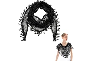 TUKEVA Mantilla en dentelle Châle en dentelle Voile Femme Mantilla Voile Mantille Voile de Dentelle beau motif floral Doux et confortable pour bijoux de cheveux mariage fête voile de Dentelle