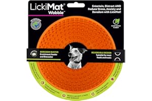 LickiMat Wobble, Dog Slow Feeder Bowl Lick Mat, Boredom Anxiety Reducer; Perfect for Food, Treats, Yogurt, or Peanut Butter. Fun Alternative to a Slow Feed Dog Bowl, Orange