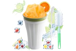 LOPKJ Vaso Para Hacer Granizado 3 PCS Slushy Cup Squeeze Slushie Cup Granizados DIY Squeeze Slushy Maker Smoothie Helados Cup Magic Quick Frozen Slushy Maker Cup Enviar Cepillo de Taza + Pajita de Cuchara
