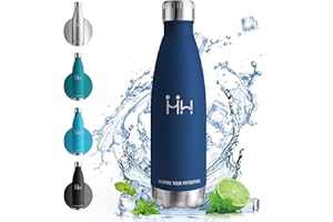 Vikastar Botella agua termica, 1000ml Botella agua acero inoxidable, Termo Sin BPA, Mantener 12H Caliente/24 Frío, Botella termica Niños, Adultos, Oficina, Deporte, Exteriores