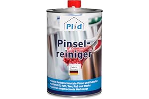 ‎PLID Plid® Pinselreiniger 1L [FARBLOS & GERUCHSMILD] - Pinsel Reiniger für verschmutzte Pinsel, Farbrollen und eingetrocknete Werkzeuge - Pinselreiniger reinigt Öl - & Acrylfarbe, Fett, Teer, Ruß & Wachs