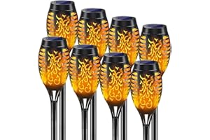 Lulizar Solar Light Outdoor Garden, Solar Flickering Dancing Flame Lights IP65 Waterproof 52CM Tall, Solar Torch Lights Dusk to Dawn Auto On/Off, for Garden, Pathway, Patio, Yard (8 Pack)