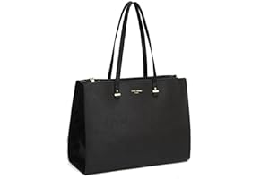 David Jones - Bolso de Mano Trabajo Mujer - Shopper Tote Bag PU Piel - Grande Bolso Bandolera Hombro Cuero Asa Larga - Maletines A4 Diario Vida Mensajero Oficina Escuela Gran Tamaño - Negro