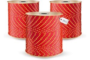 DQ-PP POLYPROPYLENSEIL | 4mm | 100m | ROT | Traglast bis 180 kg Flechtleine Textilseil Leine Schnur Rope Kordel Kunststoffseil geflochten