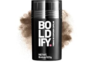 BOLDIFY - Fibras capilares, ocultan completamente la pérdida del cabello, 100% fibras de algodón no detectables, bote gigante de 12,5 g, engrosamiento instantáneo del cabello (Castaño claro)