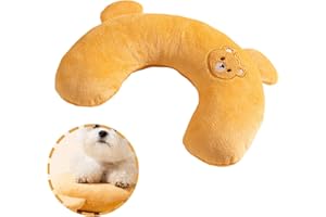 Embhlitfe Almohada suave en forma de U para mascotas, fácil de limpiar, almohada para perro, juguete para gatos, almohada para aliviar el sueño, mejora la almohada pequeña para perros pequeños y gatos