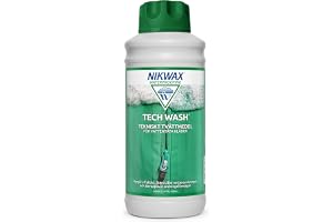 Nikwax Tech Wash, 1 liter – Tvättmedel för vattentäta plagg, friluftsutrustning och syntetiska sovsäckar, som återställer materialets vattenavvisande egenskaper och andningsförmåga
