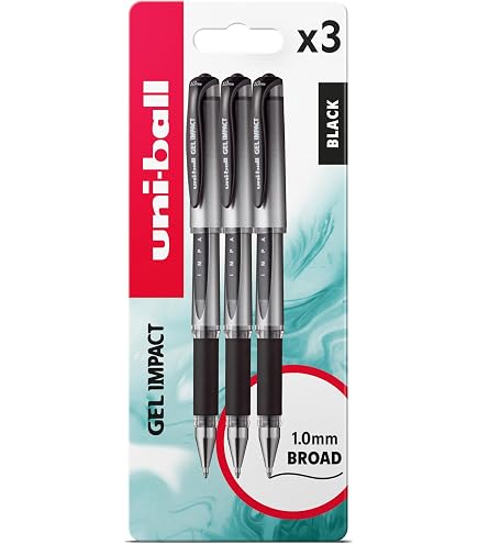 Uni-ball Signo UM-151 Penna Gel Rollerball 0,7 Mm - Confezione Regalo 3 Pezzi (Nero, Blu, Rosso) Con Impugnatura In Gomma