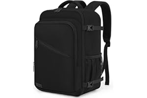 VSNOON for NEW Ryanair Cabin Bags 40x30x20 Underseat, 25L Travel Backpack Hand Luggage Carry-on Airplanes Flight Bag, 40x30x20 Cabin Bag for Travelling Casual Daypack for Ryan Wizz Air, Black