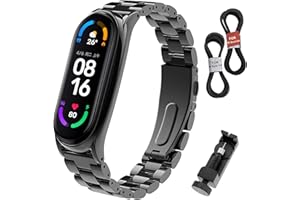 BDIG Compatibile con Xiaomi Mi Band 5, cinturino in metallo MiBand 4/3, cinturino di ricambio impermeabile in acciaio inox, accessorio per orologio Xiaomi Mi Smart Band 5