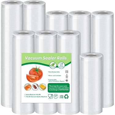 4 Rotoli Per Sottovuoto Alimentare 28x600 Cm - Senza BPA, Riutilizzabili, Per Macchine SousVide