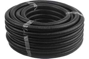 FAAING Flexrör, slitsat, 50 m längd, ID 10 mm x OD 13 mm tomrör, slitsat, flexibelt flexrör, kabelskydd, kabelskyddsslang, kabelrör, svart, tomrör för glasfiberkabel