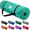 Xn8 Sports Yoga mat 10mm & 15mm Thick NBR Exercise Mat - Non-Tearable Pilates Mat with Extra Carry Strap- Yoga Mats for Women Men for Aerobics Lunges Planks Indoor & Outdoor 61x20x1.5 &1 cm