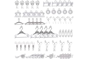 SUNNYCLUE 1 Scatola 60 Pezzi 12 Stili per Cucire Ferri da Maglia Fascini in Lega Pendenti Forbice Tubo Macchina da Cucire Fascini, & & Libero. Argento Antico