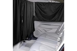 GIOTUK Car Divider Privacy Curtains – 3Pcs Car Window Sunshade Set with Rear Seat Partition Curtain & 2 Side Window Blackout Curtains – Universal Fit for SUVs, Vans, Cars, Camping, Travel