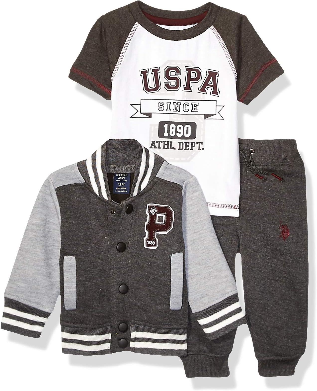 U.S.POLO ASSN. Baby Boys' Pants Set