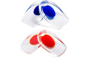 Vordas 2 Pares Plantillas Fascitis Plantar Silicona para Espolones para el Talón para Apoyar, Reducir los Golpes y Aliviar el Dolor