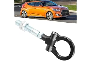 GAESHOW Towing Eye Hook Bracket, Aluminum Alloy Front Bumper Towing Eye Tow Hook for Car Auto, Towing Eye Hook Metal Suppot Bracket Screw Tow Bar for Hyundai Veloster 2012‑2017