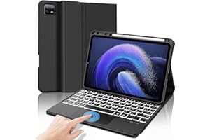 JADEMALL Clavier avec Touchpad pour Xiaomi Pad 6/6 Pro 2023 11 Pouces, AZERTY Français Clavier Rétroéclairé Détachable Combo Touch pour Xiaomi Pad 6, Noir