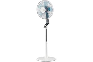 Rowenta Turbo Silence Extreme, Ventilador de Pie 40 cm, Extremadamente silencioso, Modo Silent Night y Turbo Boost, Oscilación y orientación automática, Altura ajustable, Moderno, Color Blanco VU5640