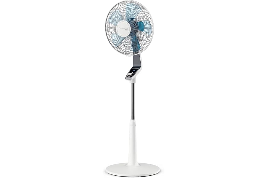 Rowenta Silence Extreme Floor Fan with 4 Speeds and Turbo Boost Silent Fan, Automatic Oscillation, White, Vu5640