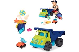 B. Toy by Battat BX1761Z Ensemble de Jouets de Plage : Camions à Benne - Seau Garni - 10 Pièces -Multicolore -Dès 18 mois -